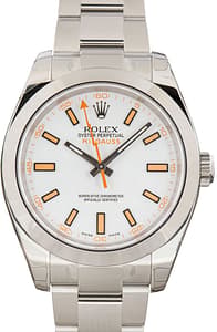 Factory Stickered Rolex Milgauss 116400 White Dial