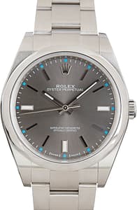 Rolex Oyster Perpetual 39 Steel 114300 Dark Rhodium Dial
