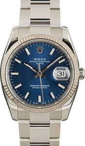 Rolex Date 115234 Blue Index Dial