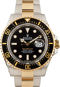 Used Two Tone Rolex Sea-Dweller 126603 Black Chromalight Dial