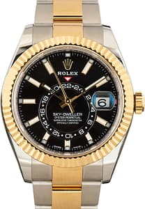 Used Two Tone Rolex Sky-Dweller ref 326933 Black Dial