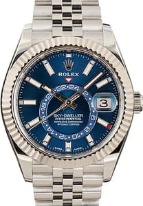 Pre-Owned Rolex Sky-Dweller Blue Dial 326934 Jubilee Band