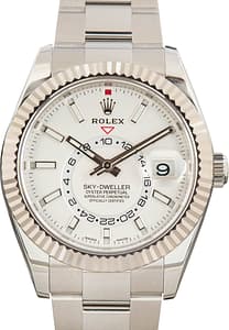 Used Rolex Sky-Dweller Steel Oyster 326934 White Dial