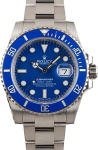 Rolex Submariner 18k White Gold 116619 Blue Smurf