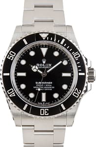 Used Rolex Submariner Black No Date Dial Ref 124060 Steel Oyster