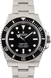 Used Steel Rolex Submariner Black No Date Dial 124060