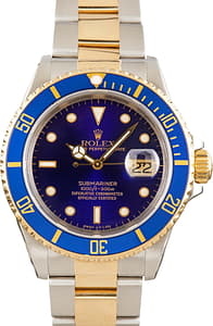 Used Rolex Submariner Steel & Gold 16613 Blue Dial