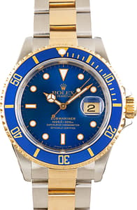 Pre-Owned Two Tone Rolex Submariner 16613 Blue Dial