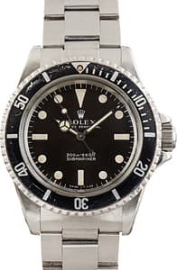 Vintage Black Rolex Submariner Reference 5513 Stainless Steel