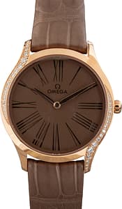 Omega De Ville Tresor Sedna Gold Brown Roman Dial