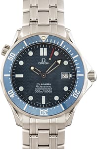 Pre-Owned Blue Dial Omega Seamaster Stainless Steel James Bond