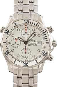 Pre-Owned Omega Seamaster White Wave Chronograph Dial