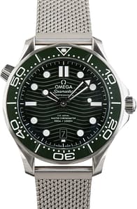 Used Steel Omega Seamaster Diver 300M Green Wave Dial