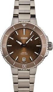 Oris Aquis Date Brown Dial & Steel Band