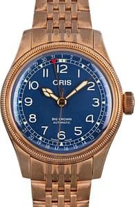 Oris Big Crown Blue Dial Pointer Date Bronze