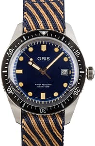 Oris Blue Dial Divers Sixty-Five Stainless Steel on Textile Strap