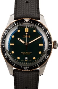 Oris Divers Sixty-Five Green Dial Rubber Strap