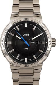 Mens Oris TT1 Day Date Stainless Steel Black Dial