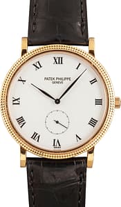Patek Philippe Calatrava 18k Rose Gold White Roman Dial