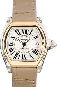 Pre-owned Cartier Roadster W62031Y4 Steel & Yellow Gold