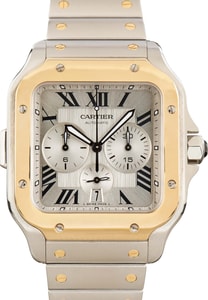 Used Cartier Santos de Cartier Chronograph Watch W2SA0008 Two Tone