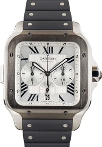 Used Santos de Cartier Chronograph WSSA0017 Extra Large Model