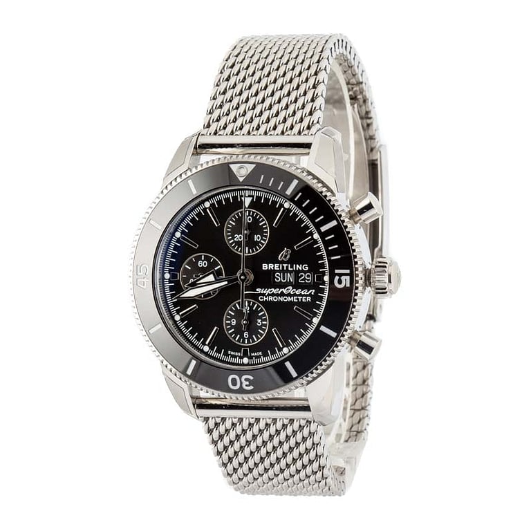 Breitling Steel Superocean Heritage Chronograph 44 Black Dial