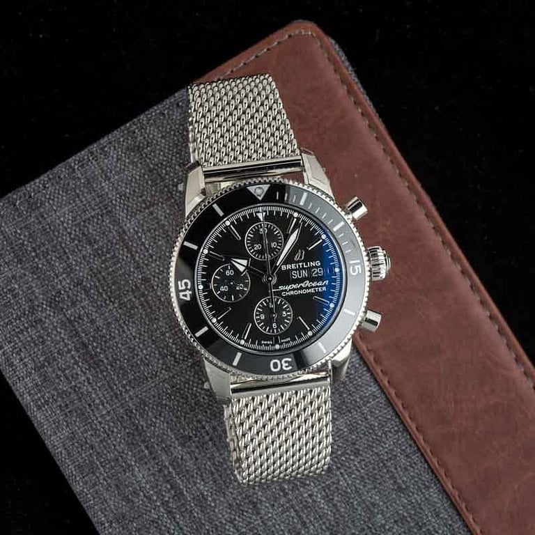 Breitling Steel Superocean Heritage Chronograph 44 Black Dial