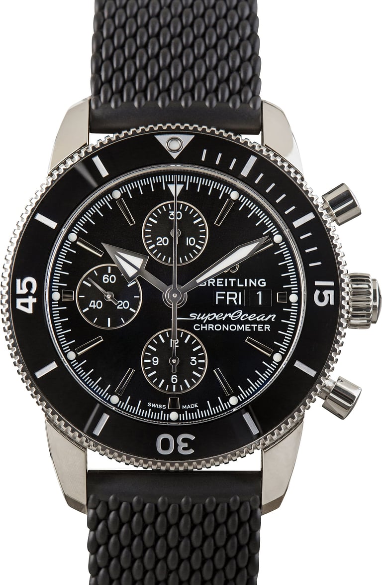 Breitling Superocean Heritage Chronograph 44 Steel on Rubber Black Dial