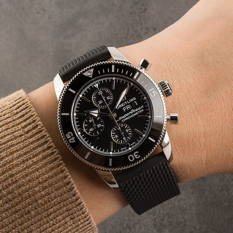 Breitling Superocean Heritage Chronograph 44 Steel on Rubber Black Dial