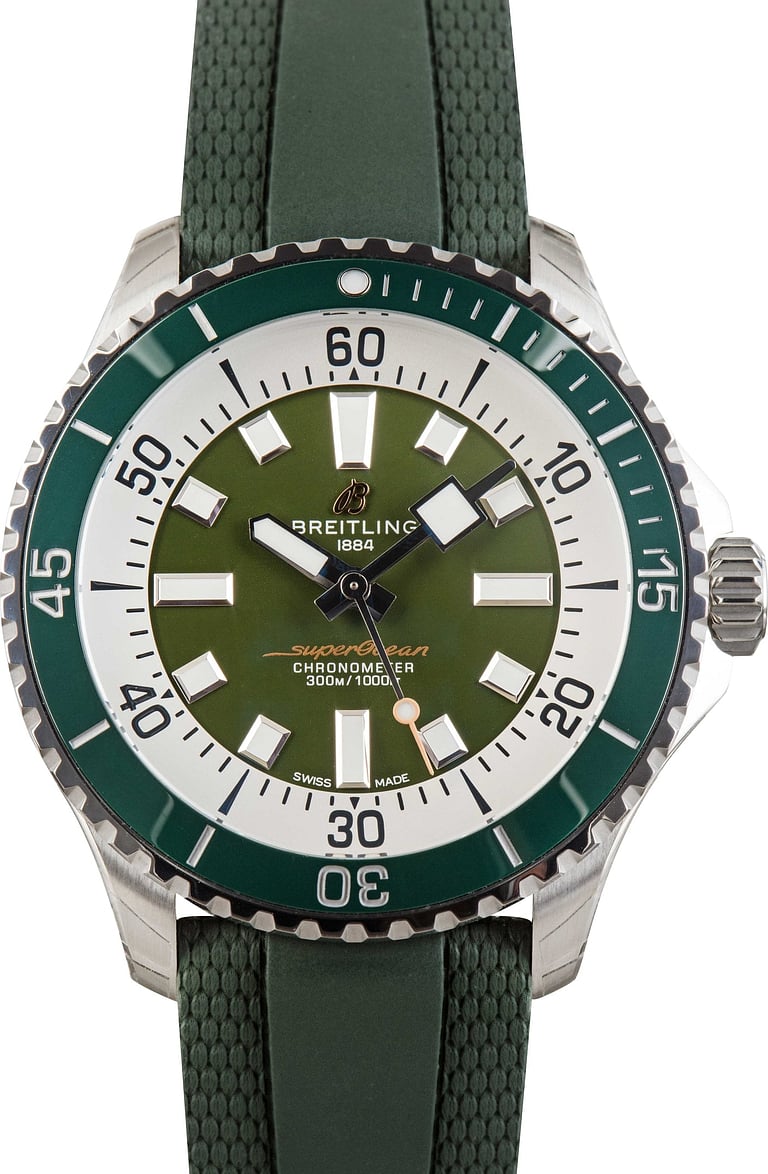 Breitling Steel Superocean Automatic 44 Green Dial