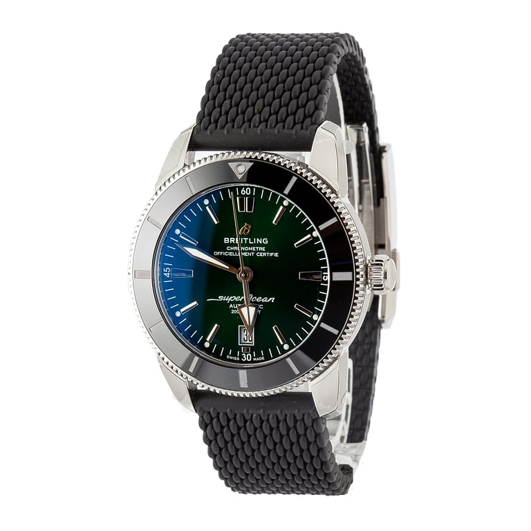 Green Dial Breitling Superocean Heritage B20 Automatic 46 Steel on Rubber