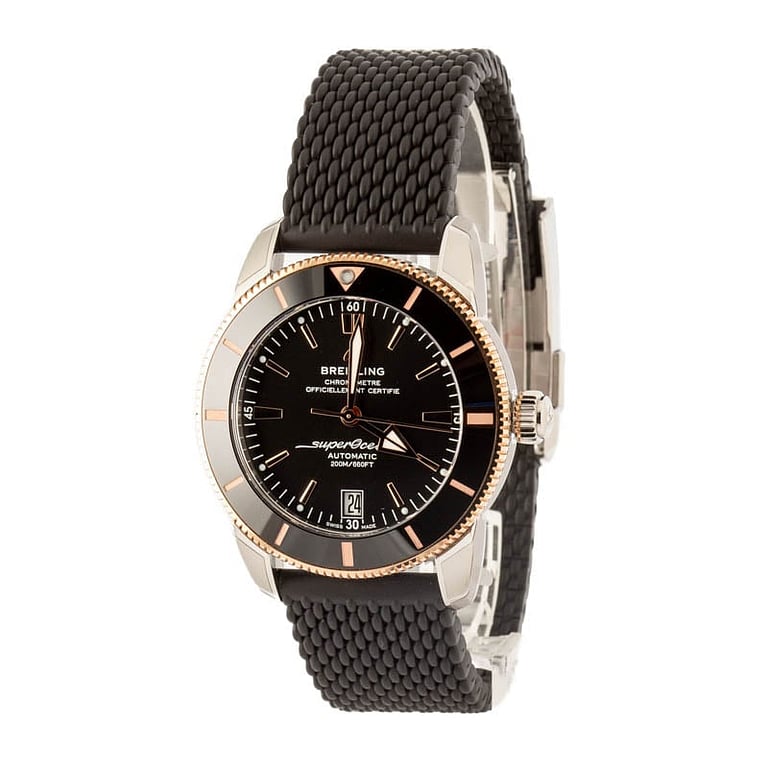 Breitling Two Tone Superocean Heritage B20 Automatic 42 Black Dial