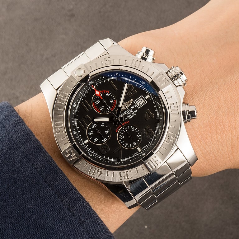 Pre-Owned Black Dial Breitling Super Avenger II