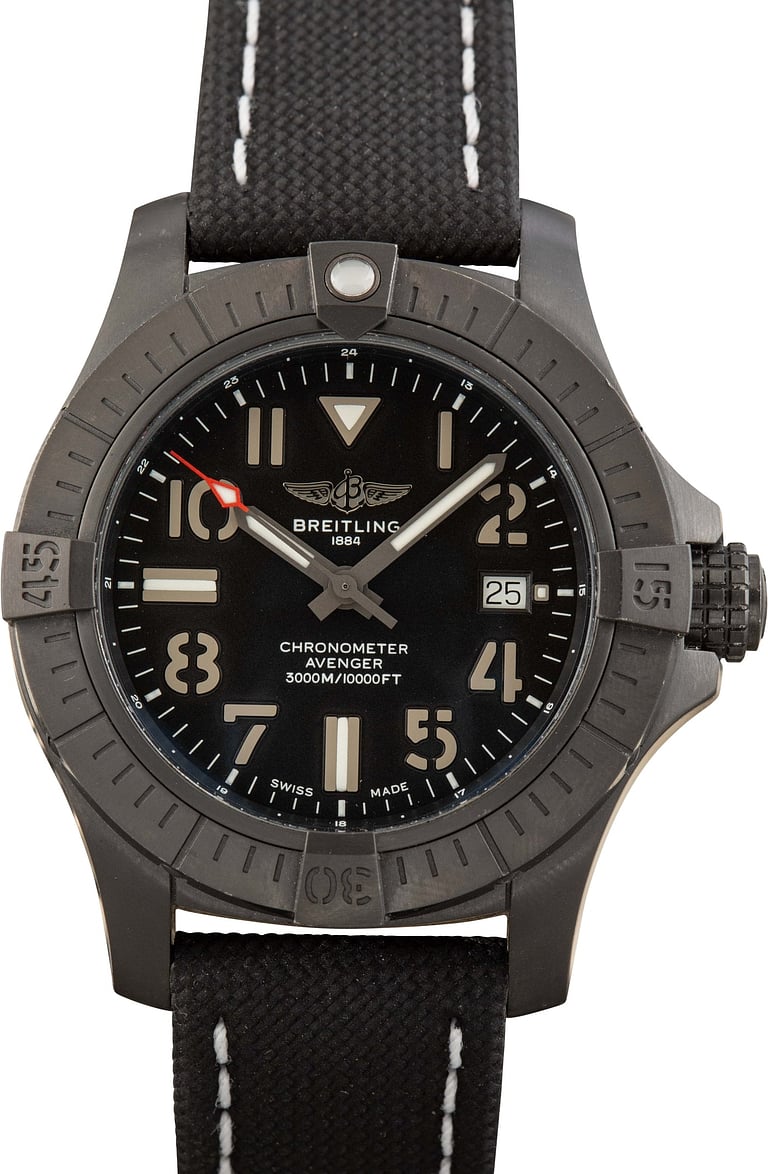 Pre-Owned Breitling Avenger Seawolf Black DLC Coated Titanium
