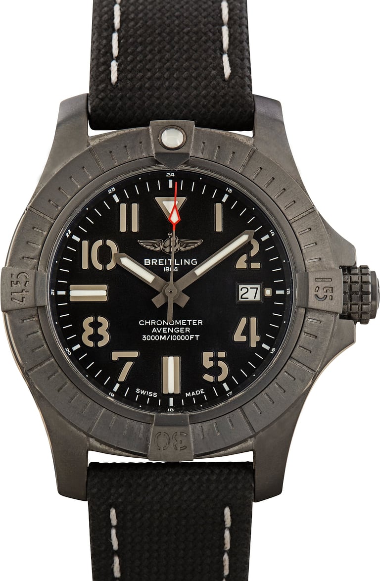 Used Breitling Avenger Automatic 45 Seawolf Night Mission DLC Coated Titanium