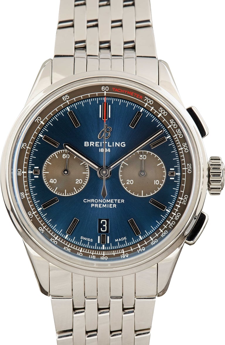 Pre-Owned Breitling Premier B01 Chronograph 42 Blue Dial