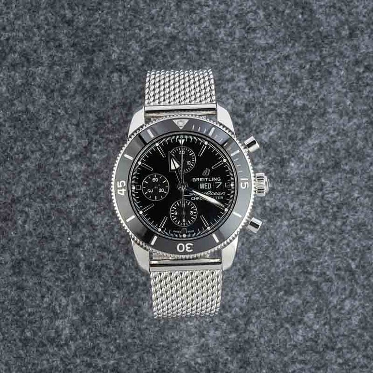 Pre-owned Breitling Superocean Heritage Chronograph 44 Black Dial