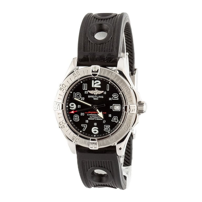 Pre-owned Breitling SuperOcean Black Arabic Dial