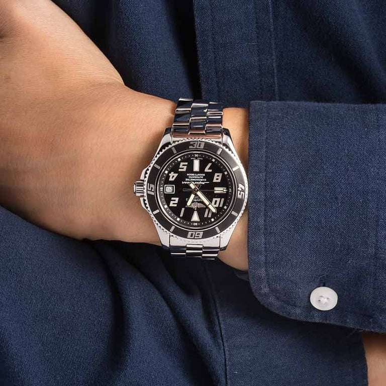 Men's Breitling Superocean Black Arabic Dial