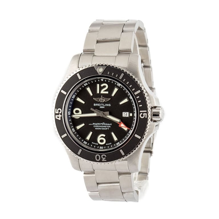 Pre-owned Breitling Superocean 44 Black Dial