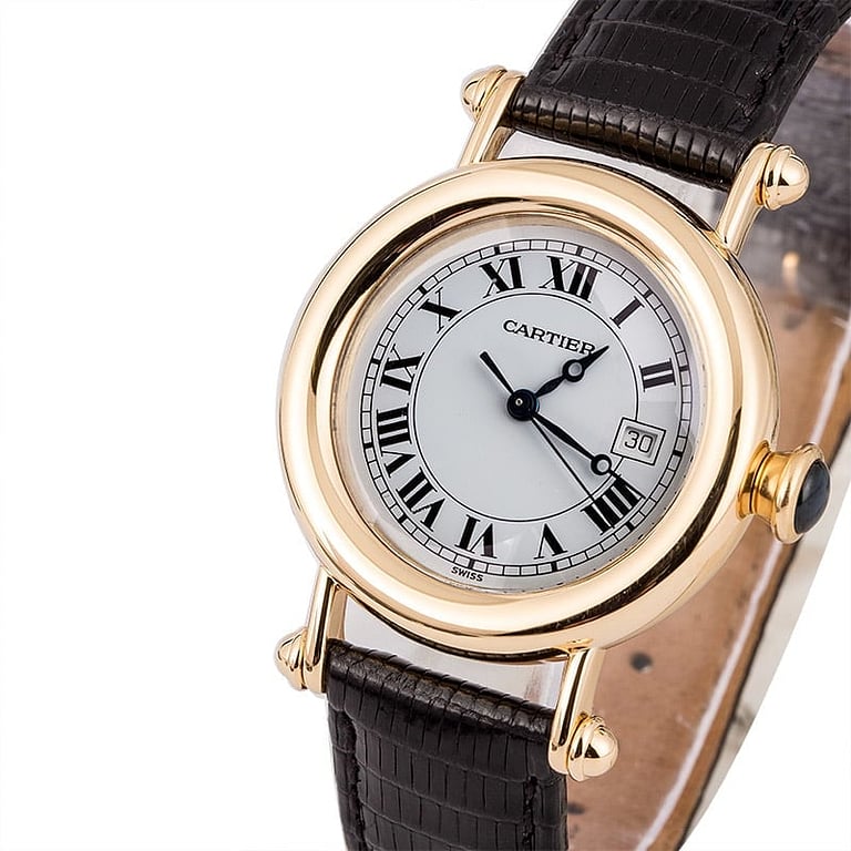 Cartier Diabolo White Roman Dial