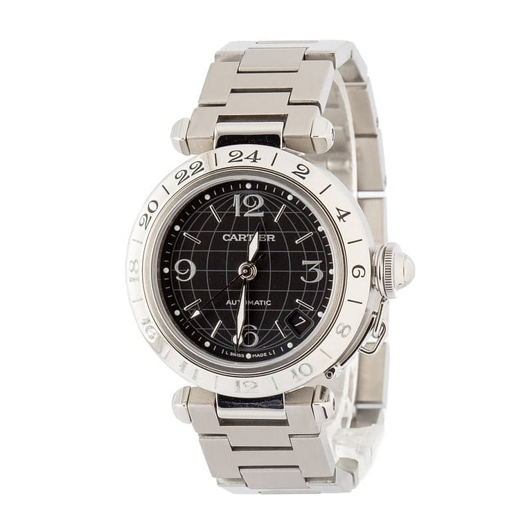 Cartier Pasha GMT W31079M7 Black Dial
