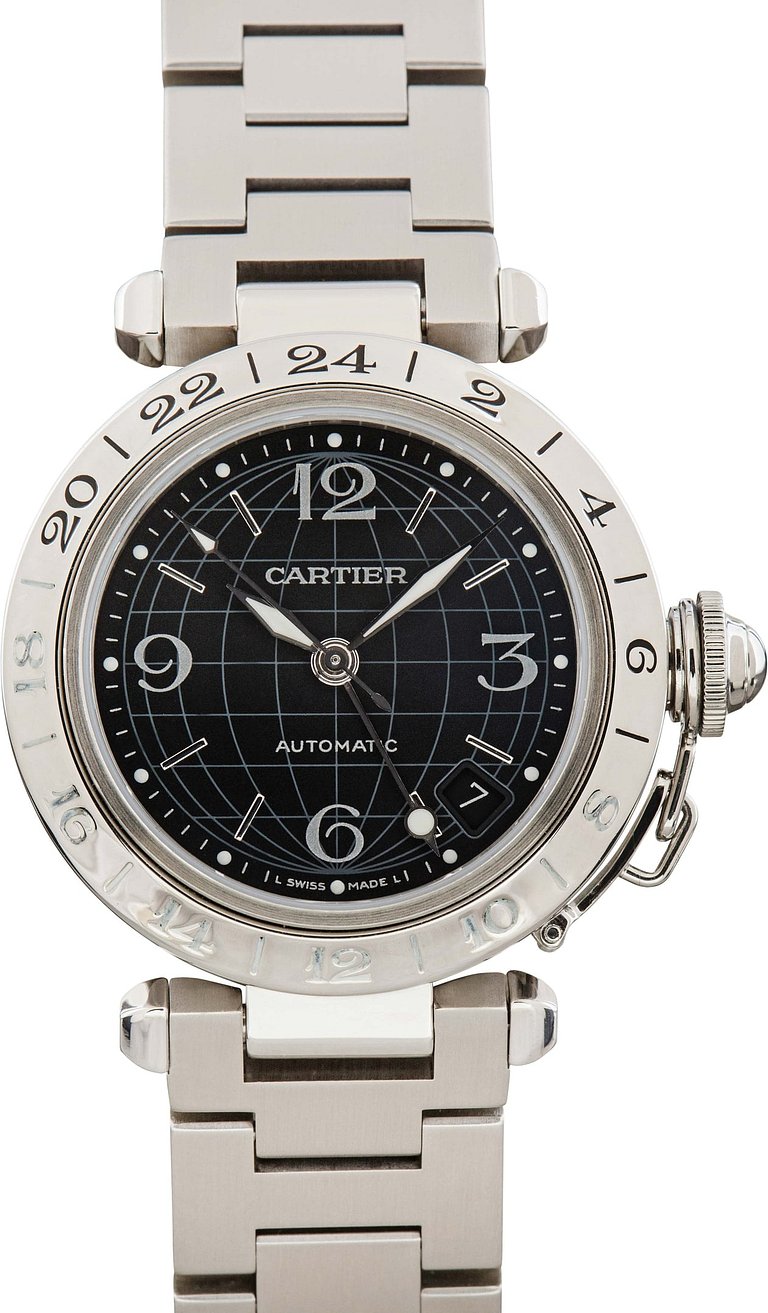 Cartier Pasha GMT W31079M7 Black Dial