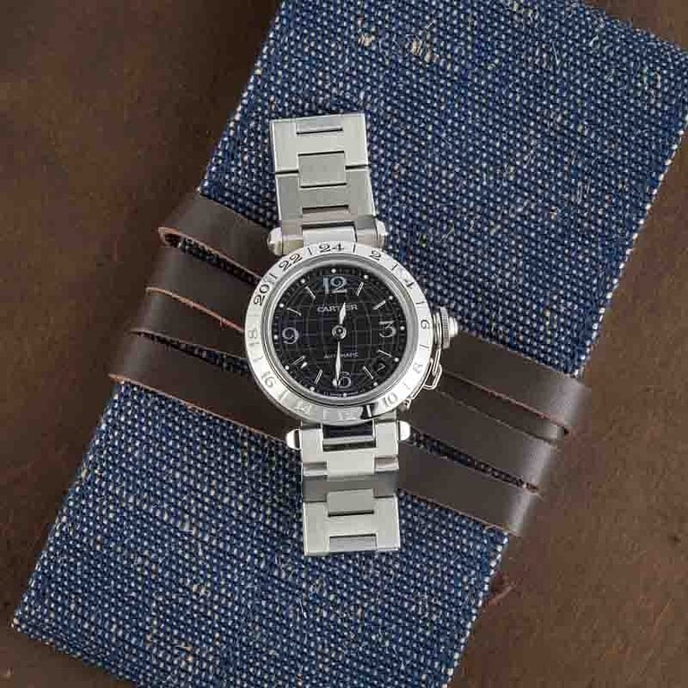 Cartier Pasha GMT W31079M7 Black Dial