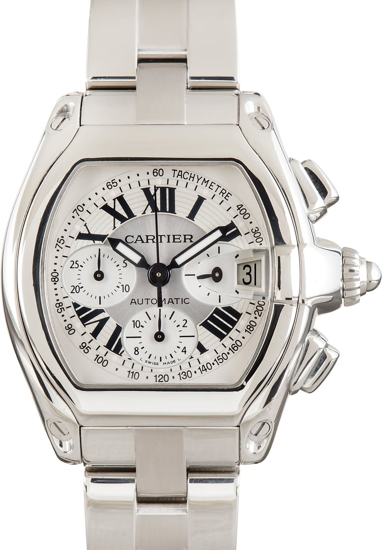 Pre-Owned Cartier Roadster Chronograph W62006X6 Stainless Steel