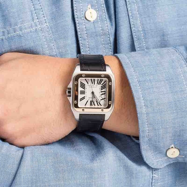 Cartier Santos 100 W20072X7 Steel & Yellow Gold