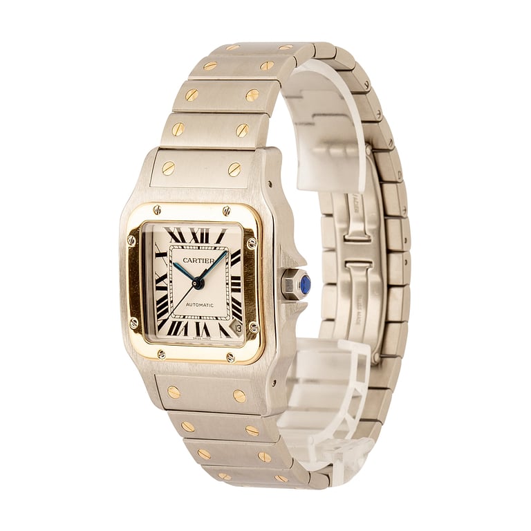 Pre-Owned Cartier Santos Galbee Ref W20099C4 Steel & 18k Yellow Gold