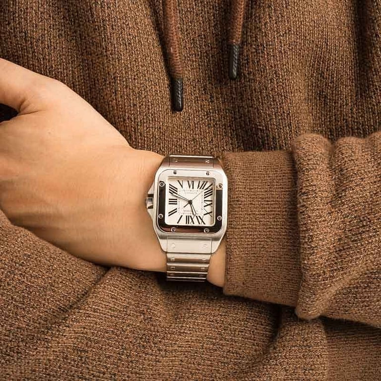 Pre-Owned Cartier Santos 100 Stainless Steel
