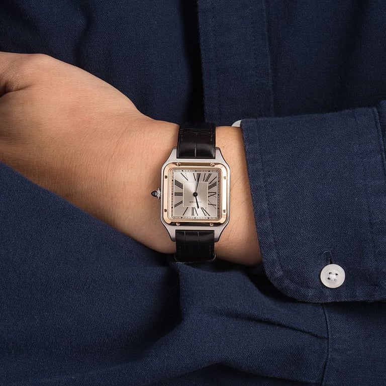 Cartier Santos Dumont Steel & Rose Gold